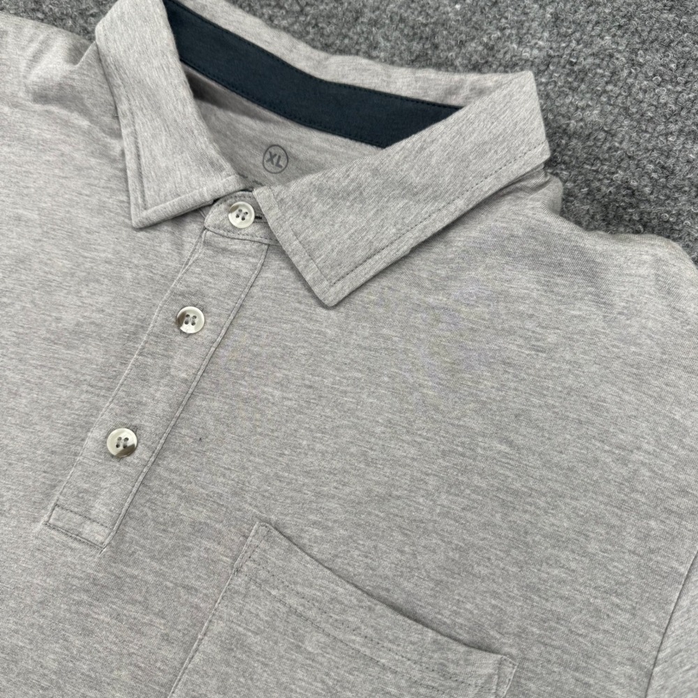 Free Fly Polo Shirt Men XL Gorpcore Bamboo Cotton Blend Regular Gray S/S Casual